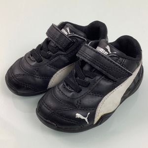 PUMA Tune Cat 3 Sneakers easy on off black & white toddler Size 4C EUC